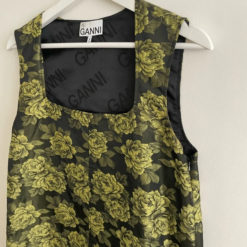 GANNI Flower Jacquard Suiting Mini Dress - Picture 4 of 9